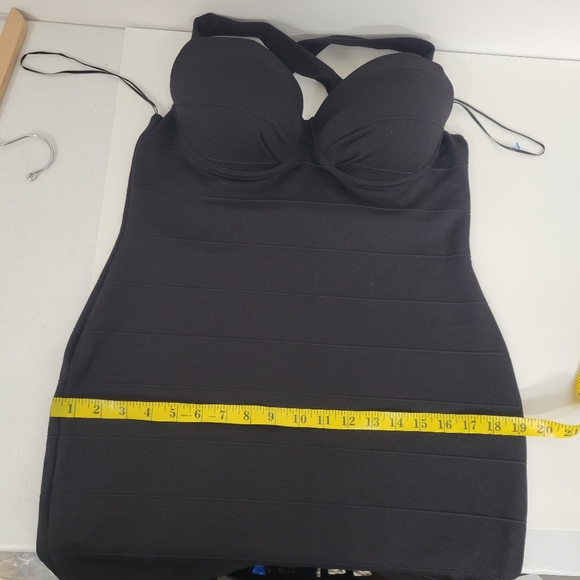 River Island Black Bodycon build in bra MiniDress - Picture 9 of 12